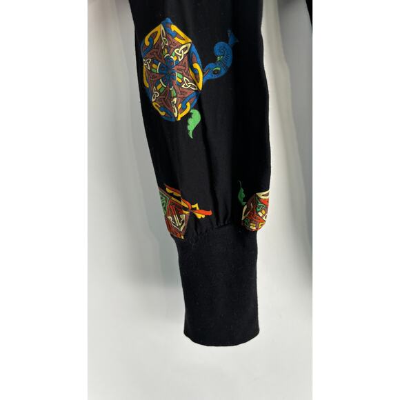 Crisca Abstract Fish Long Sleeve Turtleneck Shirt Womens Size 40 Canada Flawed - Picture 4 of 15